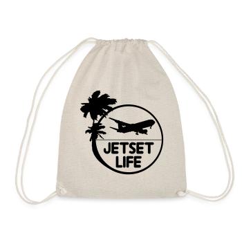insel palmen meer sonne jetset stempel kreis rund - Turnbeutel - Natur - Vorne