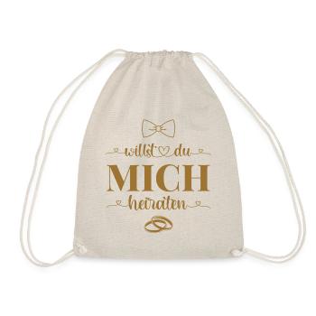 Heiratsantrag Hochzeit Willst Du mich heiraten - Turnbeutel - Natur - Vorne