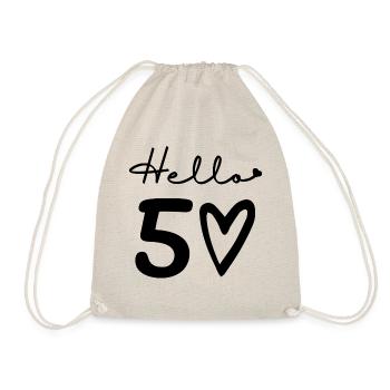 hello 50. 50th birthday - Drawstring Bag - nature - Front