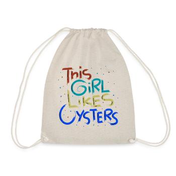 Fruits de mer drôle disant fille aime les huîtres - Sac de sport léger - nature - Devant