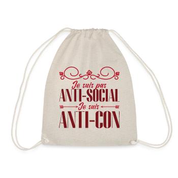 je ne suis pas anti sociale je suis anti-idiot - Sac de sport léger - nature - Devant
