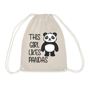 Girl Likes Pandas Ironisches Zitat Wilde Tiere - Turnbeutel - Natur - Vorne