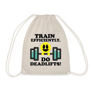 Do Deadlifts Funny Powerlifting Gym Quote Barbell - Drawstring Bag - nature - Front