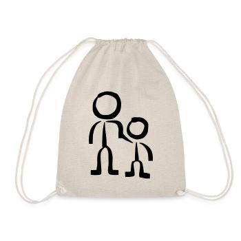 Amis frères et sœurs - Le père tient son fils par la main - Sac de sport léger - nature - Devant