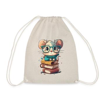 Bookworm Mouse - Drawstring Bag - nature - Front