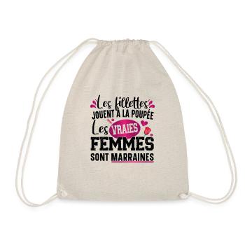 Marraine Filleul Filleul Femme Cadeau Fillette - Sac de sport léger - nature - Devant