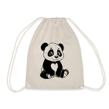 Süßer Panda Bär - Turnbeutel - Natur - Vorne