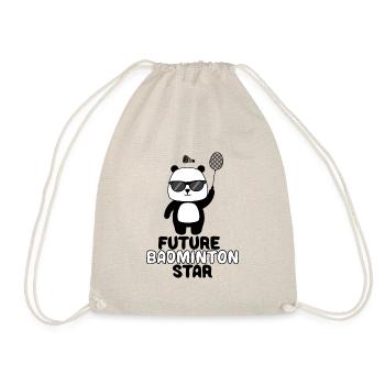 Future Badminton Player Baby Boy Girl Panda Baer - Turnbeutel - Natur - Vorne