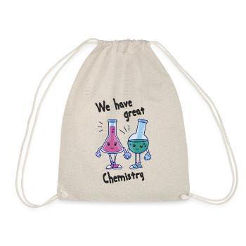 We have great Chemistry, Laboratory Flasks in Love - Drawstring Bag - nature - Front