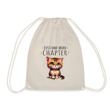 Just one more chapter Bookworm Cat - Drawstring Bag - nature - Front