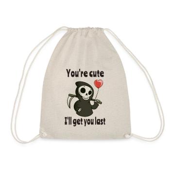 Cute Grim Reaper with romantic heart - Drawstring Bag - nature - Front