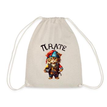 Pi day Pirate Cat - Drawstring Bag - nature - Front