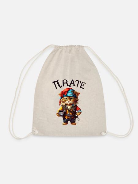 Pi Tag Piraten Katze - Turnbeutel - Natur
