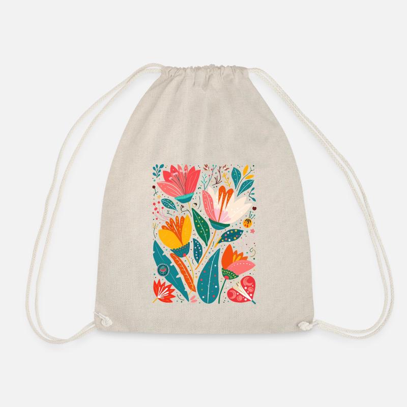 Otomi Blumenmuster Kulturelle Kunst - Turnbeutel - Natur