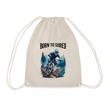 Mountain Biking Forest Trail Action Scene - Drawstring Bag - nature - Front