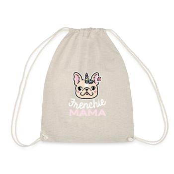 Frenchie Mama Unicorn Hund Geschenk Französische B - Turnbeutel - Natur - Vorne