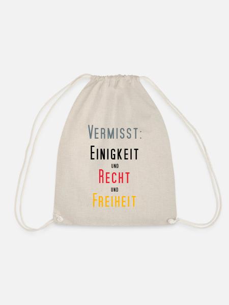 Vermisst – Einigkeit und Recht und Freiheit - Turnbeutel - Natur