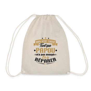 Rien n'est cassé tant que papou le réparer cadeau - Sac de sport léger - nature - Devant