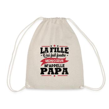 La fille qui fait fondre mon cœur m appelle papa - Sac de sport léger - nature - Devant