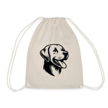 Labrador Zeichnung Kopf - Turnbeutel - Natur - Vorne