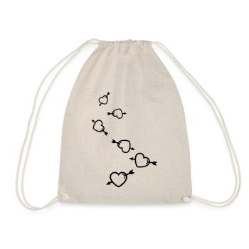 Heart symbol arrow - Drawstring Bag - nature - Front
