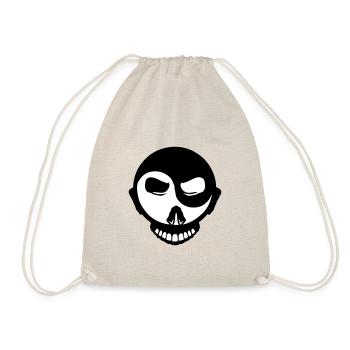 ying yang dead head skull dead logo - Drawstring Bag - nature - Front