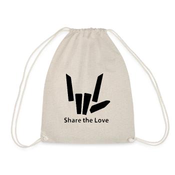 share the love handzeichen cool lustig shape - Turnbeutel - Natur - Vorne
