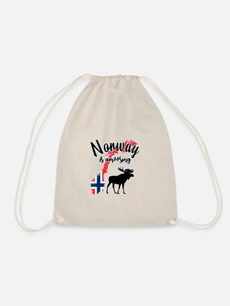 Norway is amoosing - Drawstring Bag - nature