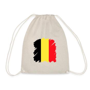 Belgien Flagge Vintage Belgische Fahne Used Look - Turnbeutel - Natur - Vorne
