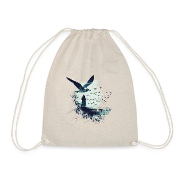 seagull seabird lighthouse - Drawstring Bag - nature - Front
