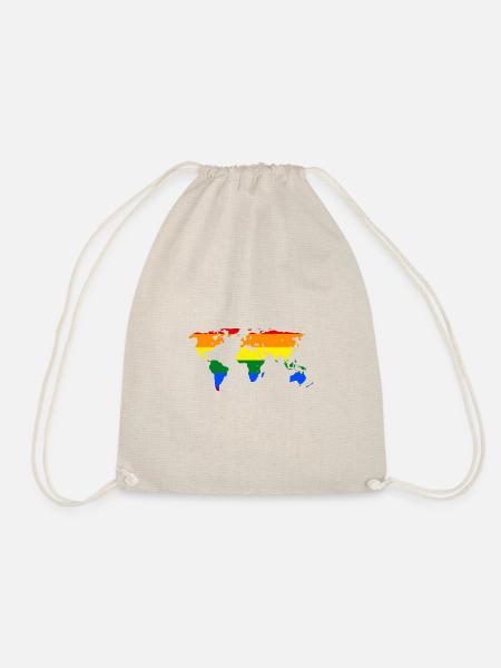 map of the world - Drawstring Bag - nature
