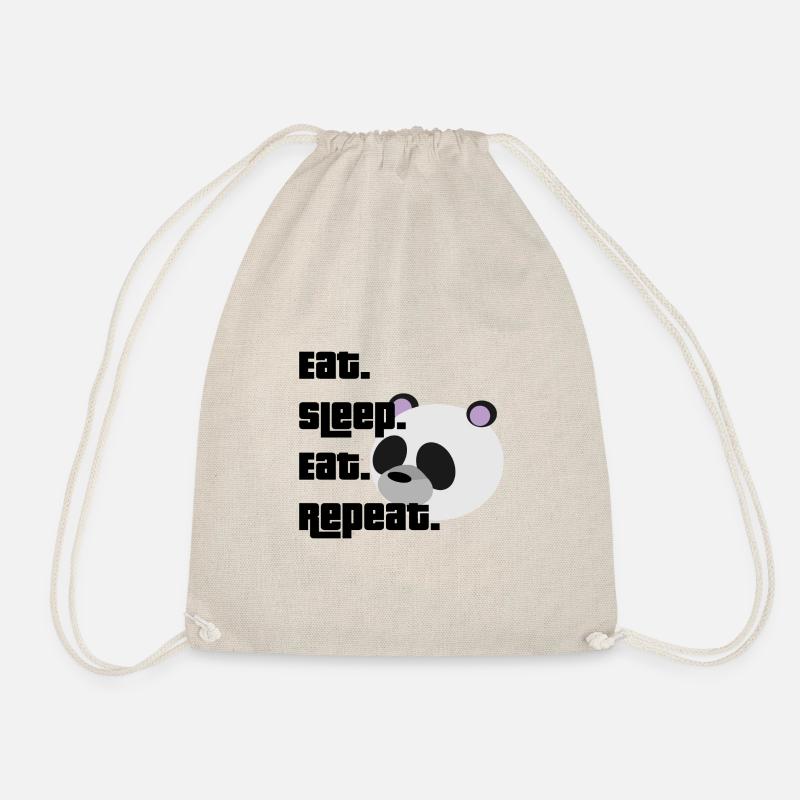 Panda-Eat Sleep Eat Repeat - Turnbeutel - Natur