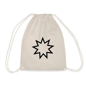 The nine pointed Bahai star outline - Drawstring Bag - nature - Front