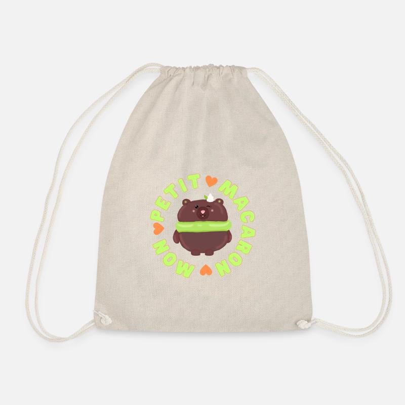 mon petit macaron bear - Drawstring Bag - nature