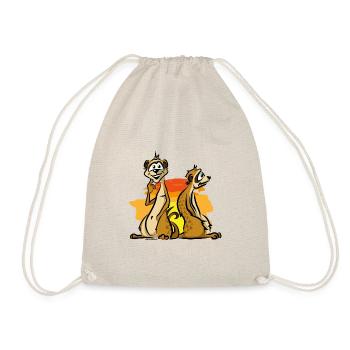 Meerkat Africa Comic Cartoon - Drawstring Bag - nature - Front