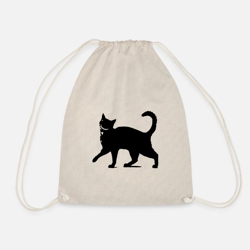 Schwarze Katze Silhouette // black cat silhouette! - Turnbeutel - Natur