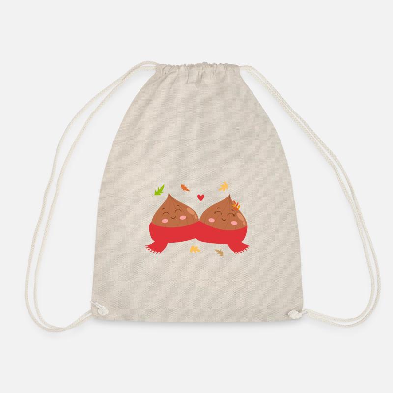 chilly brown - Drawstring Bag - nature