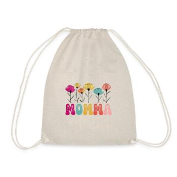 Groovy Momma Floral T-Shirt - Turnbeutel - Natur - Vorne