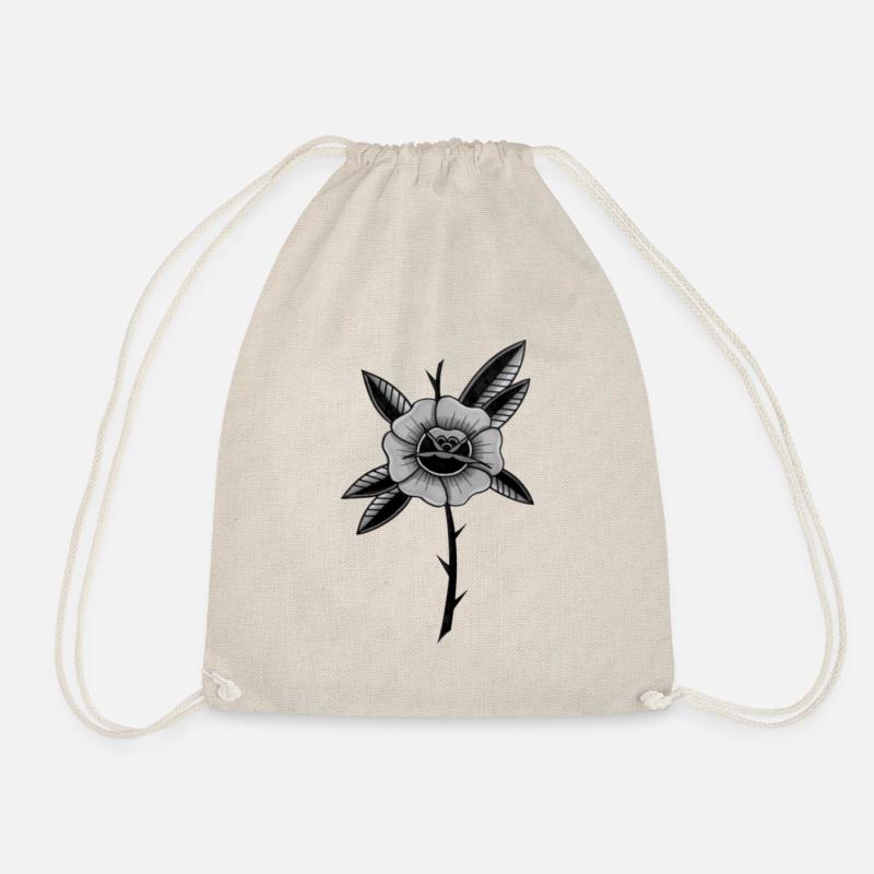 Old School Rose - Drawstring Bag - nature