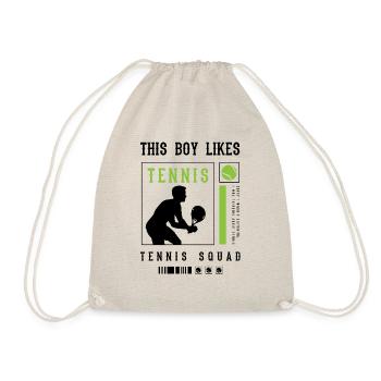 Boy Likes Tennis Cardio Summer Sports - Drawstring Bag - nature - Front