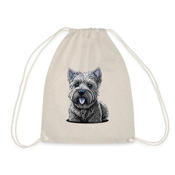 Small West Highland White Terrier - Drawstring Bag - nature - Front
