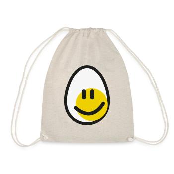 funny Smiley Egg present - Turnbeutel - Natur - Vorne