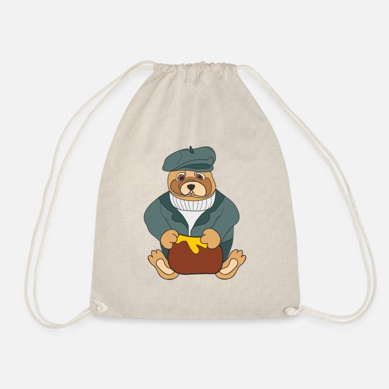 Bear and honey - Drawstring Bag - nature