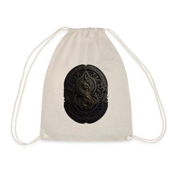 Mayan Black and Gold Monogram - Drawstring Bag - nature - Front