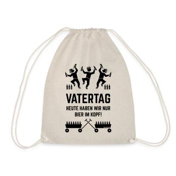 Vatertag – Bier Im Kopf (2 Bollerwagen / Black) - Turnbeutel - Natur - Vorne