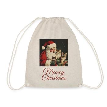 Meowy Christmas Cat - Drawstring Bag - nature - Front