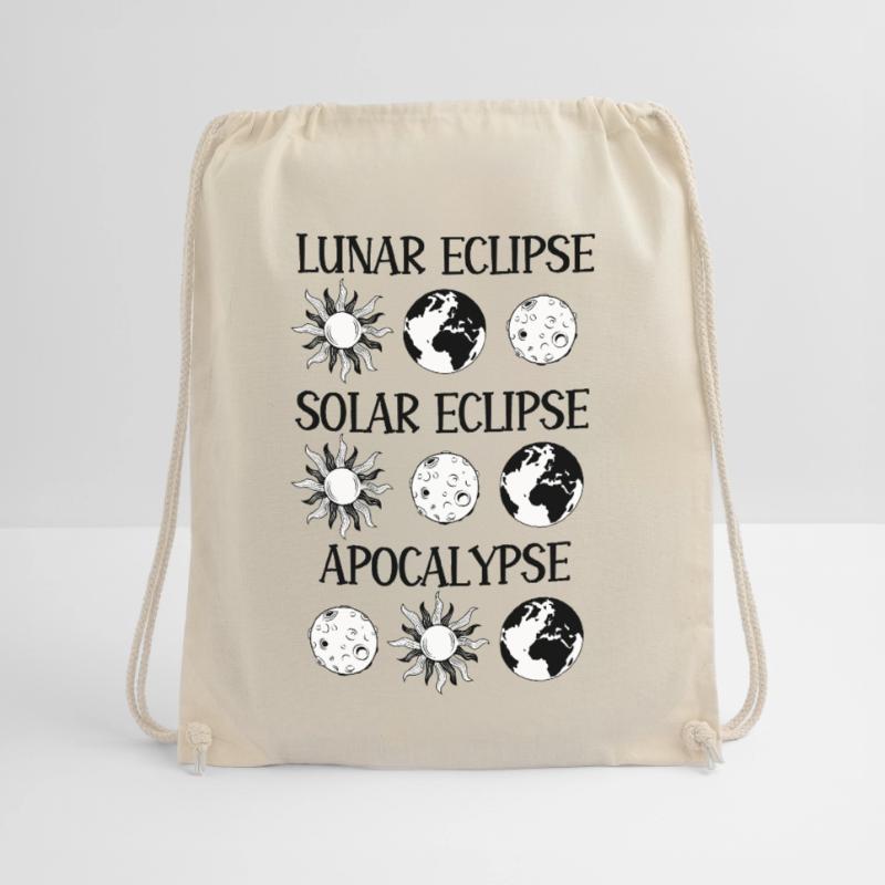Lunar Eclipse Solar Eclipse Apocalypse Drawstring Bag