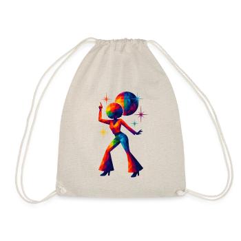 WPAP Style - Female Disco Dancer from the 70s - Drawstring Bag - nature - Front