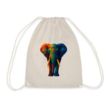 WPAP Style Animals - Elephant Portrait - Drawstring Bag - nature - Front