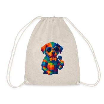 WPAP Polygon Stil Tiere - Hundewelpe Sonnenbrille - Turnbeutel - Natur - Vorne